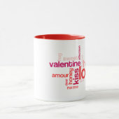Nuage d'étiquette d'amour avec la tasse nommée (Centre)