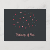 Nuage mignon de Coeurs colorés sur carte postale f (Devant)