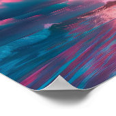 Nuage rose néon art mural de plage horizontal _ Ec (Coin)