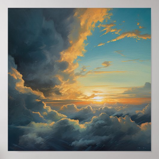 Nuages à l'aube Peinture Impression d'art Affiche (Devant)