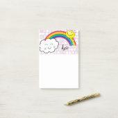 Nuages arc-en-ciel de Post-it (Sur un bureau)