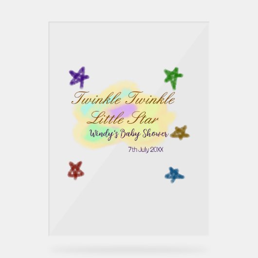 Nuages arc-en-ciel scintillent Twinkle Little Star (Recto)