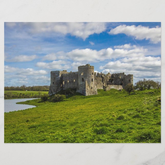 Nuages au-dessus de Carew Castle Scrapbook Papier (Devant)