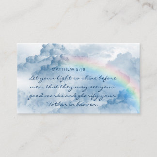 Nuages avec Carte de visite d'écriture arc-en-ciel