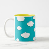 Nuages blancs sur le ciel bleu Mug à café à deux t (Gauche)