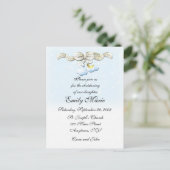 Nuages Bleu Christening Invitation (Debout devant)