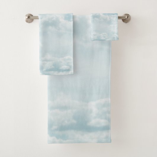 Nuages bleus doux #2 nuages #mur #art (En situation)