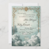 Nuages d'amour Vintage Mariage Invitation (Devant)
