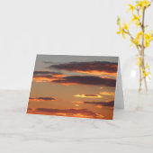 Nuages de coucher de soleil carte de voeux vierge  (Fleur jaune)