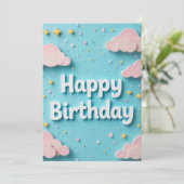Nuages de rêve Carte d'anniversaire (Debout devant)