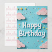 Nuages de rêve Carte d'anniversaire (Devant / Derrière)