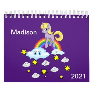 Nuages du calendrier pour enfants 2021 Rainbows Su