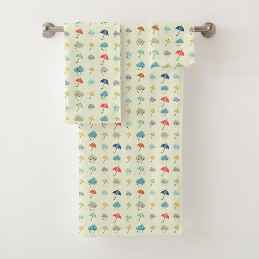 Nuages et parapluies Motif moderne (En situation)