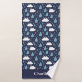 Nuages et pluie personnalisés (Serviette de bain)
