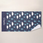 Nuages et pluie personnalisés (Serviette de bain)