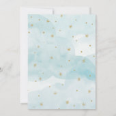 Nuages étoilés - Bleu - Invitation Baby shower (Dos)