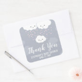 Nuages Famille Gris Baby shower Merci Stickers (Enveloppe)