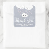 Nuages Famille Gris Baby shower Merci Stickers (Sac)