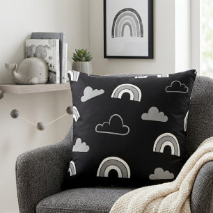 Nuages Gris et Arcs-en-ciel sur Coussin de Jet en 