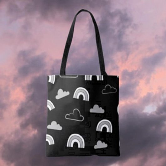Nuages gris et arcs-en-ciel sur Sac fourre-tout no