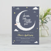 Nuages, lune et étoile invitation fête d'anniversa (Debout devant)