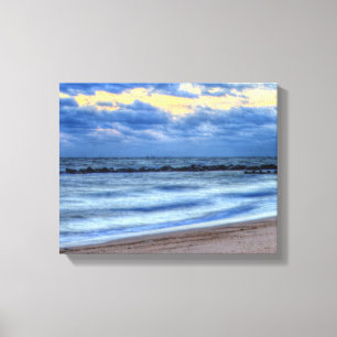 Nuages matinaux sur toile de plage Imprimer