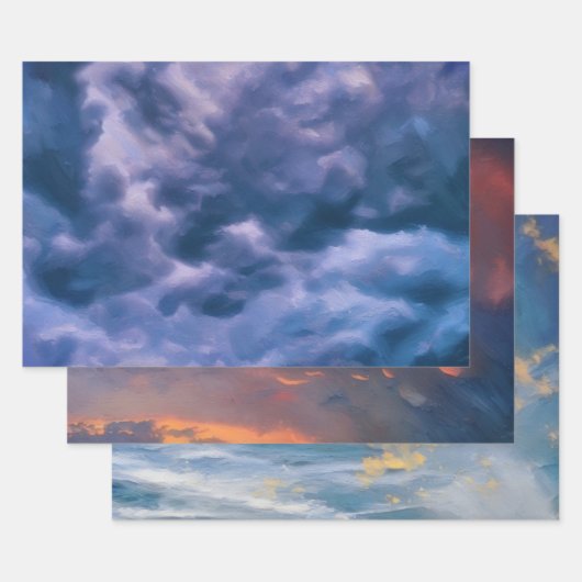 Nuages Météo Ciel Art Envelopper Papier d'artisana (Lot)