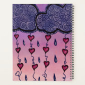 Nuages mignons, coeurs et gouttes de pluie (Dos)