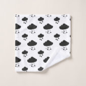 Nuages noirs et blancs minimes modernes Raindrops (Gant de toilette)