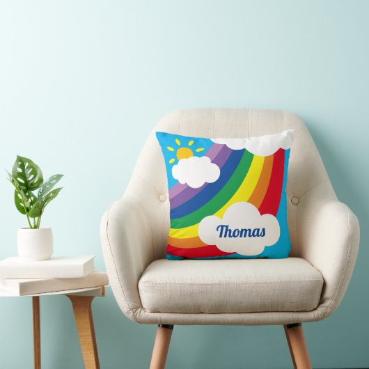 Nuages personnalisés, soleil et coussin arc-en-cie (Chaise)