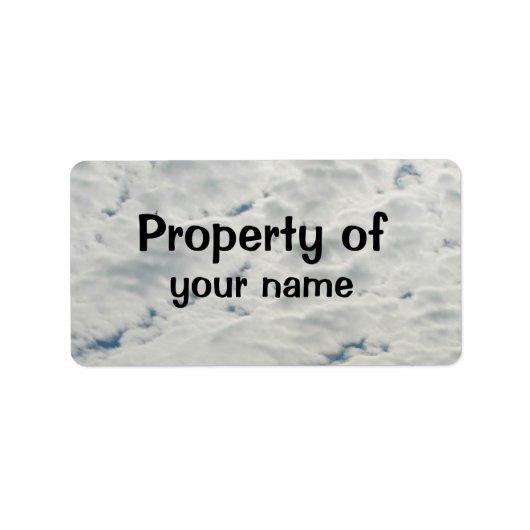 Nuages "Propriété de" Étiquette (Devant)