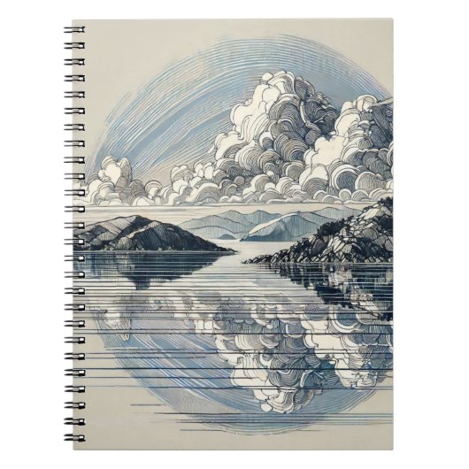Nuages réfléchissants | Journal carnet (Devant)