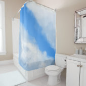Nuages - Rideau de douche bleu (En situation)