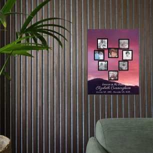 Nuages roses au coucher du soleil Photo Collage Cœ