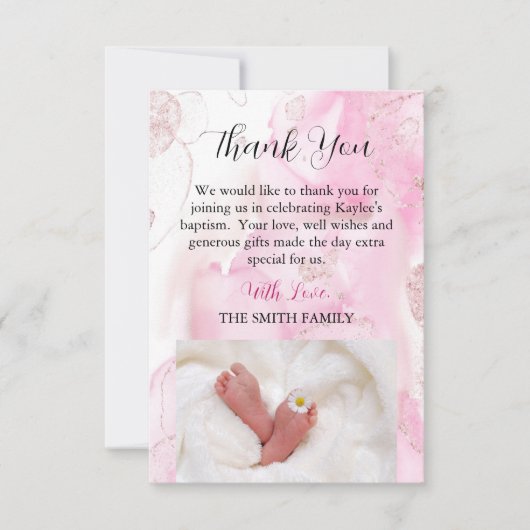 Nuages roses et torrents Merci du baptême (Devant)