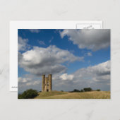 Nuages sur Broadway Tower, carte postale Cotswolds (Devant / Derrière)