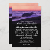 Nuages violets Sunset Mountain Wedding Invitations (Devant / Derrière)