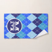 Nuances de bleu Argyle Sporty Preppy Personnalisé (Serviette à main)