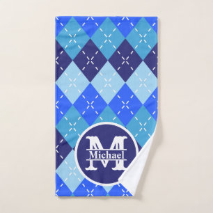 Nuances de bleu Argyle Sporty Preppy Personnalisé