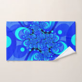 Nuances de bleu Art fractal abstrait moderne (Serviette à main)