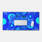 Nuances de bleu Art fractal abstrait moderne (Clavier et souris)