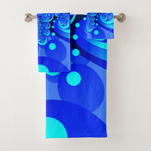 Nuances de bleu Art fractal abstrait moderne (En situation)
