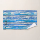 Nuances de Bleu, Gris et Blancs et Requins (Serviette à main)