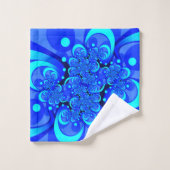 Nuances de bleu moderne art fractal Abstrait (Gant de toilette)