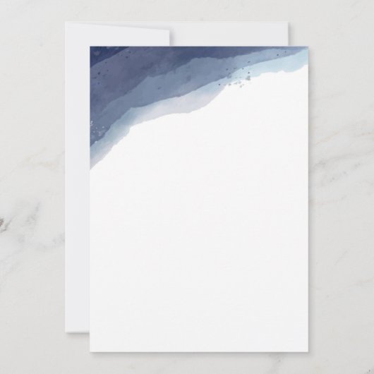 Nuances de Faire-part de mariage bleu Aquarelle do (Dos)