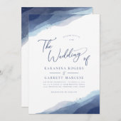 Nuances de Faire-part de mariage bleu Aquarelle do (Devant / Derrière)