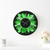 Nuances De Green Starburst Mur Horloge (Maison)