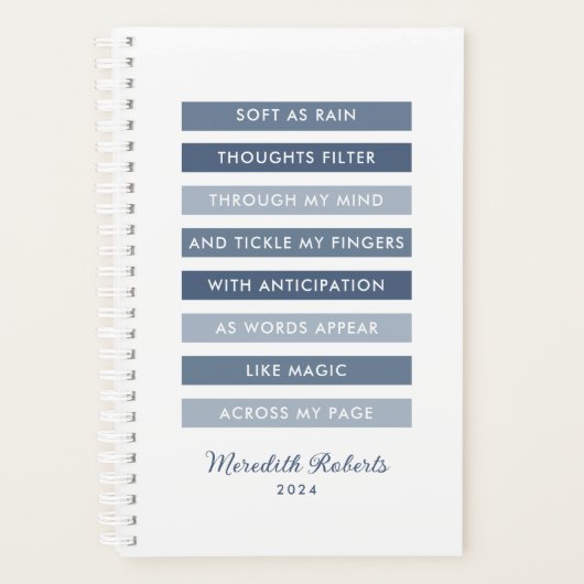 Nuances de poème bleu pour les écrivains Personnal (Devant)