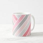 Nuances de rayures roses Monogramme Mug (Devant droit)