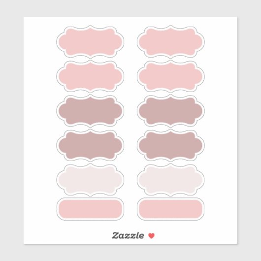 Nuances de rose Créez vos propres Étiquettes de vi (Feuille)